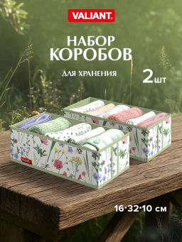 VAL HC-S2 Набор органайзеров для белья, 2 шт., без крышки, 32*16*10 см, HERBARIUM CLOVER, шт