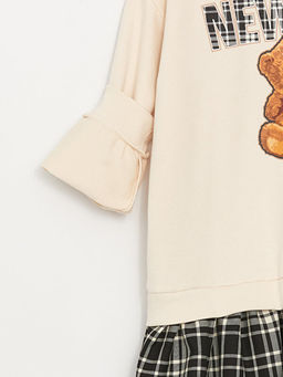 Bisiklet Yaka Bask?l? Uzun Kollu K?z ?ocuk Elbise - Waikiki фото 2