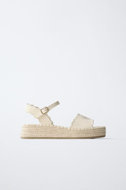 SANDALIA EFECTO YUTE / Blanco Crudo
