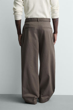 PANTAL?N WIDE FIT CINTUR?N / Gris topo - Zara фото 3