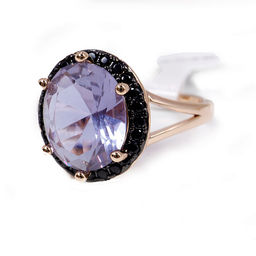 Комплект ювелирной бижутерии German Gold кольцо и серьги с Аметрином - Сандаловый дом фото 3