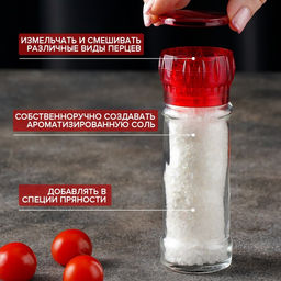 Мельница для специй, пластиковый механизм, 115 мл (45-80 гр), цвет красный - Simaland фото 3