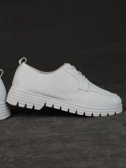 03-PDD161-5 GRAY/LT. BLUE Полуботинки женские (натуральная кожа)