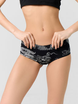 Цена за 2 штуки! Трусы шорты женские черные с принтом - Mark formelle фото 2