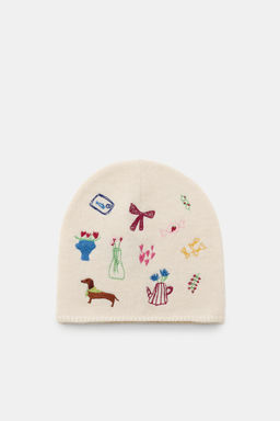EMBROIDERED KNITTED BEANIE HAT - Zara фото 2
