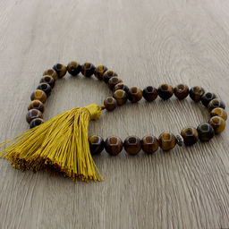 Четки камень тигр.глаз с хвостиком 12мм - Agat77 фото 2