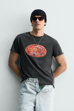 CAMISETA LAVADA SAN JUAN PUERTO RICO / Negro