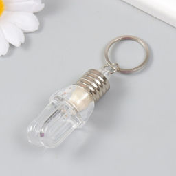 Цена за 12 шт. Фонарик - брелок для ключей на кольце «Прозрачная лампа дуги», мигает, 2.5×6 см