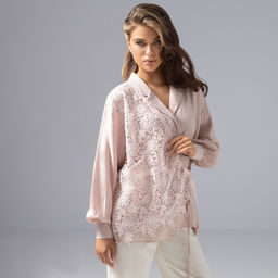 Рубашка комбинированный с кружевом, Нежный вздох
