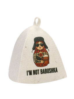 Шапка для бани и сауны I'm not babushka, полиэфир, шерсть
