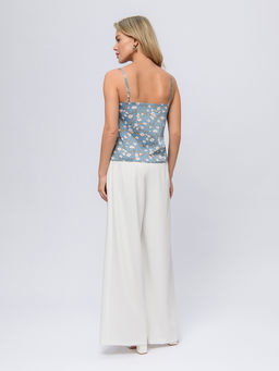 Топ голубой с принтом на бретелях - 1001dress фото 6