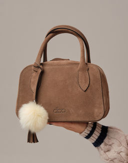 Замшевая сумка Polly DBR 31348 серо-коричневый  фото 2
