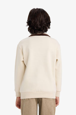 Polo Yaka Bask_l_ __i Yumu_ak T_yl_ Sweatshirt Erkek _ocuk - Defacto фото 6