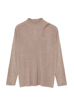 Vizon Genis Kal?p Pencere/Cut Out Triko Kazak TWOAW24KZ00342 - Trendyolmilla фото 6