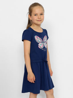 CRB wear/CWKG 63409-41 Платье для девочки,темно-синий/Ex.Cherubino  фото 3