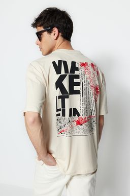 TRENDYOL MAN Siyah Oversize/Genis Kesim K?sa Kol Yaz? Bask?l? %100 Pamuklu T-Shirt TMNSS21TS1064 - Trendyolmilla фото 9