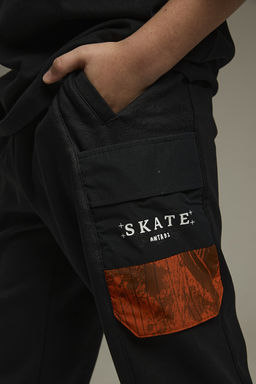 Брюки трикотажные утепленные Черный Fashion Knit Track Pants