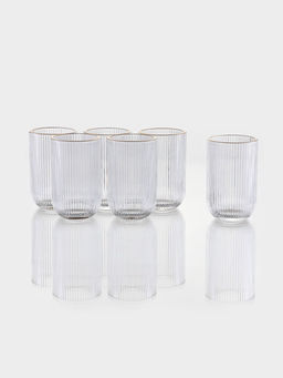 Набор стаканов 6 шт, 400 мл, золотой обод