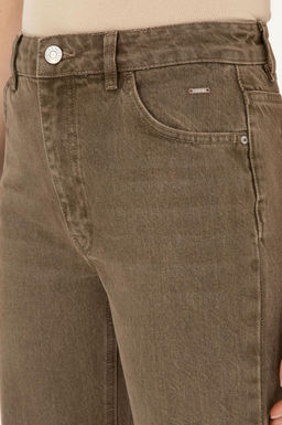 Джинсы Kadın Loose Fit Açık Kahverengi светло-коричневые из хлопка