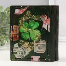 Копилка-книга для денег «Удачи», для купюр, монет, 14×12×5 см