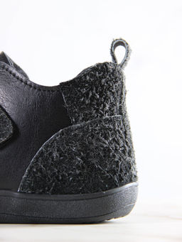 Босоногие ботинки 206.NATAbl.Черная кожа+черный джангл/Мех