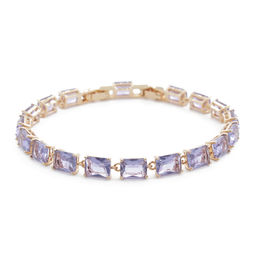 Александрит, браслет Джуди, покрытие под золото, длина 17,5см