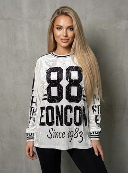 K13413 Лонгслив OVER SIZE (велюр) БЕЛЫЙ