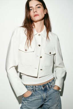 BLAZER CORTA BOLSILLOS / Crudo - Zara фото 2