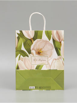 Цена за 2 шт. Пакет подарочный крафт, С 8 Марта 25?12?32 см