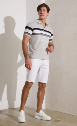 Футболка-поло F411-07-5174 grey melange - Fine joyce фото 9