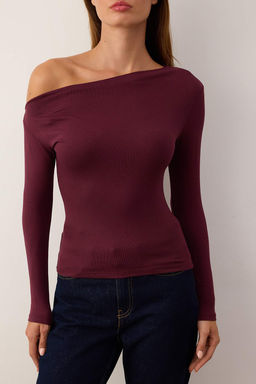 Murdum Premium Yumusak Kumasl? Fitted/Vucuda Oturan Kay?k Yaka Orme Bluz TWOAW24BZ00227