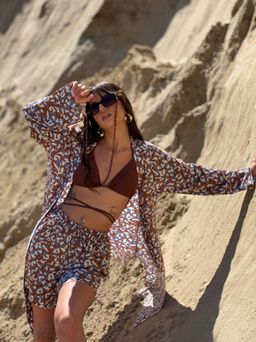 6885 Костюм из кимоно и шорт коричнево-голубой - Martichelli фото 26