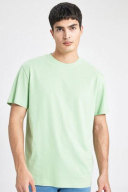 New Regular Fit Bisiklet Yaka Basic Duz %100 Pamuk K?sa Kollu Tisort