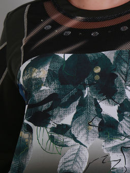 Платье с цветочным принтом спереди и сзади - Almond фото 4