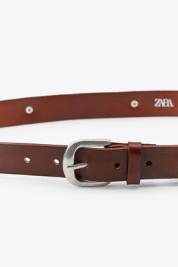 LEATHER BELT WITH HEART STUDS - Zara фото 4