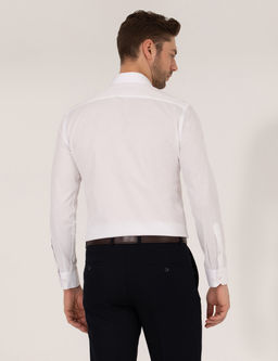 Beyaz Slim Fit Uzun Kollu G_mlek
