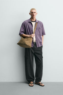 SOBRECAMISA ESTRUCTURA BORDADO / Morado