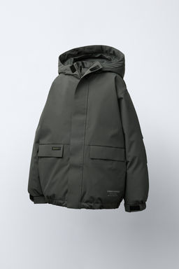 WATER-REPELLENT 50% FEATHER AND 50% DOWN PUFFER JACKET WITH LABEL