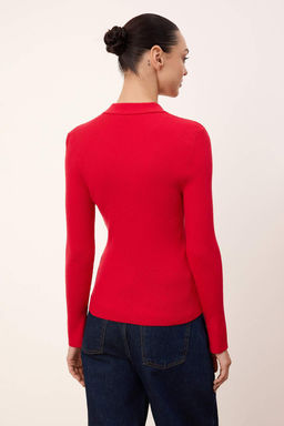 Wardrobe Essentials K?rm?z? Premium Iplik Polo Yaka Triko H?rka | TWOAW26HI00225