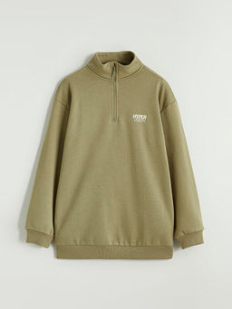 Dik Yaka Erkek ?ocuk Kal?n Sweatshirt
