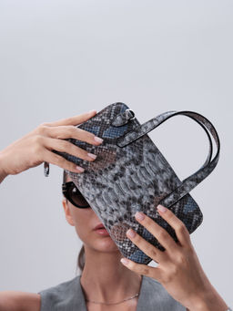 Сумка кожаная Azaro 30850 питон-адамантин