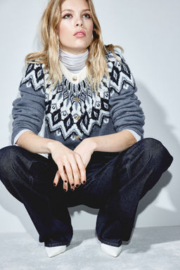 Cardigan en punto jacquard