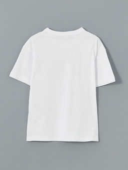 Bisiklet Yaka Seoul Bask?l? Erkek ?ocuk Ti??rt