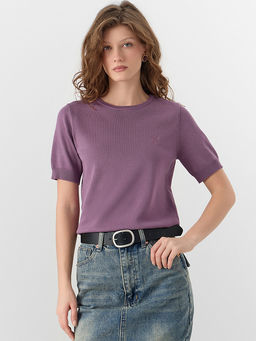 Джемпер женский с короткими рукавами фиолетовый - Mark formelle фото 6