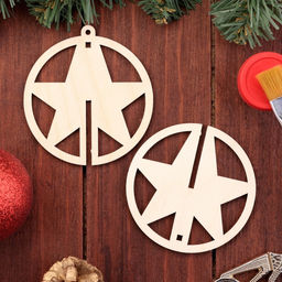 Цена за 2 шт. Ёлочная игрушка Звезда в шаре, d=8 см, заготовка для творчества - Simaland фото 2