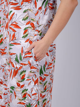 Туника Тропикана 7 листья, трикотаж - Малина фото 6