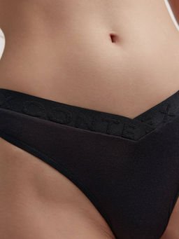 CONTE FLEXIBLE LBR 2238 Трусы бразилиана с V-образной линией талии и фигурным вырезом black - Conte elegant фото 3