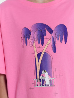 Футболка для девочек розовая с печатью - Mark formelle фото 6