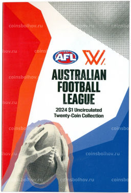 Набор из 20 монет 1 доллар 2024 года Австралия Австралийская футбольная лига (в буклете)