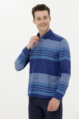 Мужская синяя рубашка с длинным рукавом - U.s. polo assn фото 2